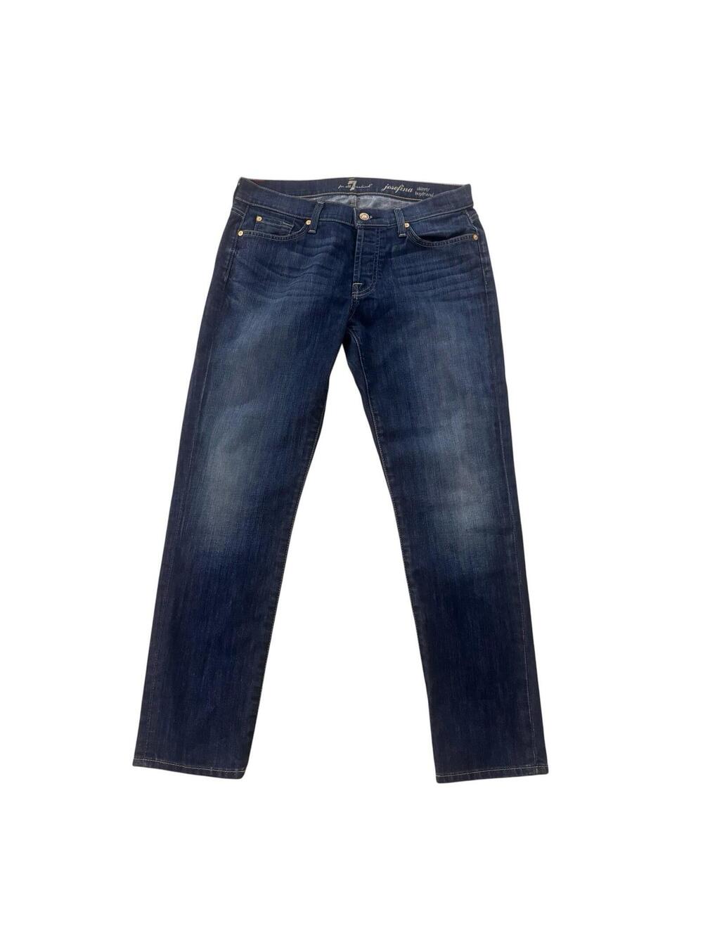 7 For All Mankind Josefina Skinny Boyfriend Blue Jeans Women’s Size 29
